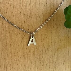 INITIAL Necklace in Stainless Steel Minimalist Jewelry